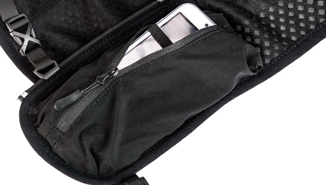 Smart Phone Pocket with zipper closure and elastic bank for anti bouncing and good secure